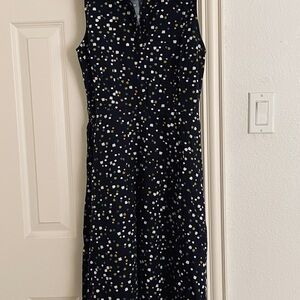 Ann Taylor navy blue Polka Dot shirt Dress